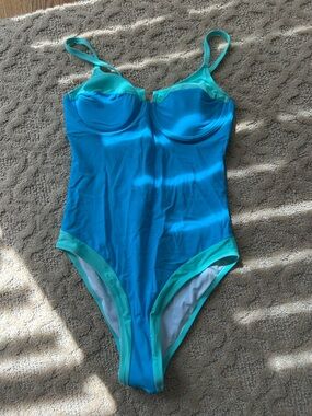 Women's Teal & Aqua One-Piece Swimsuit with Light Support